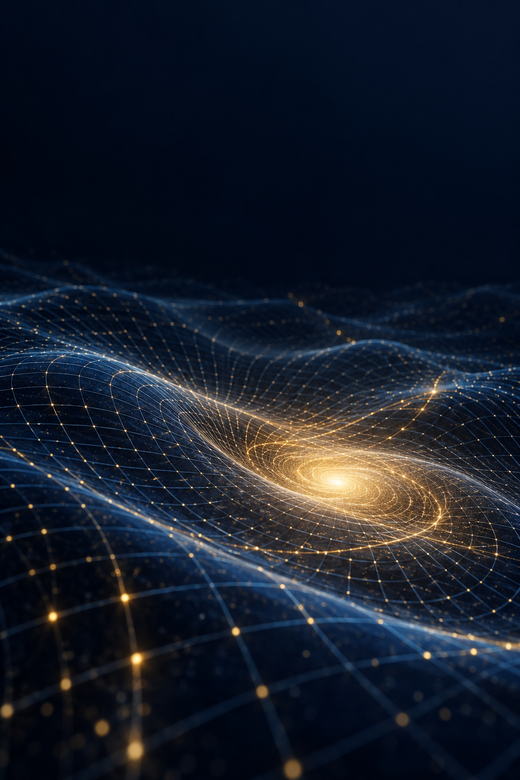 A precise blue-and-gold mathematical field visualization